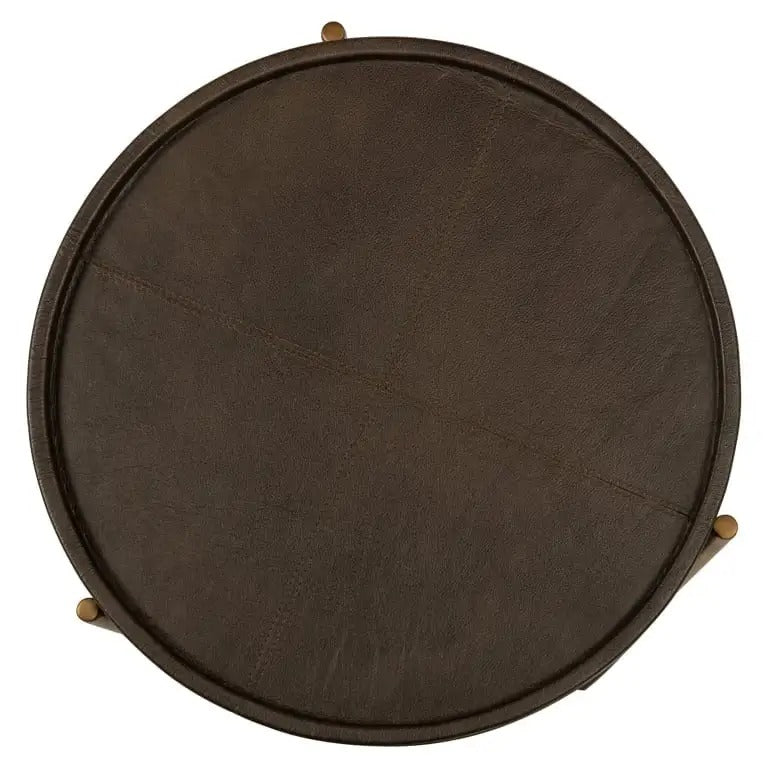 ZILLON round side table brown with gold