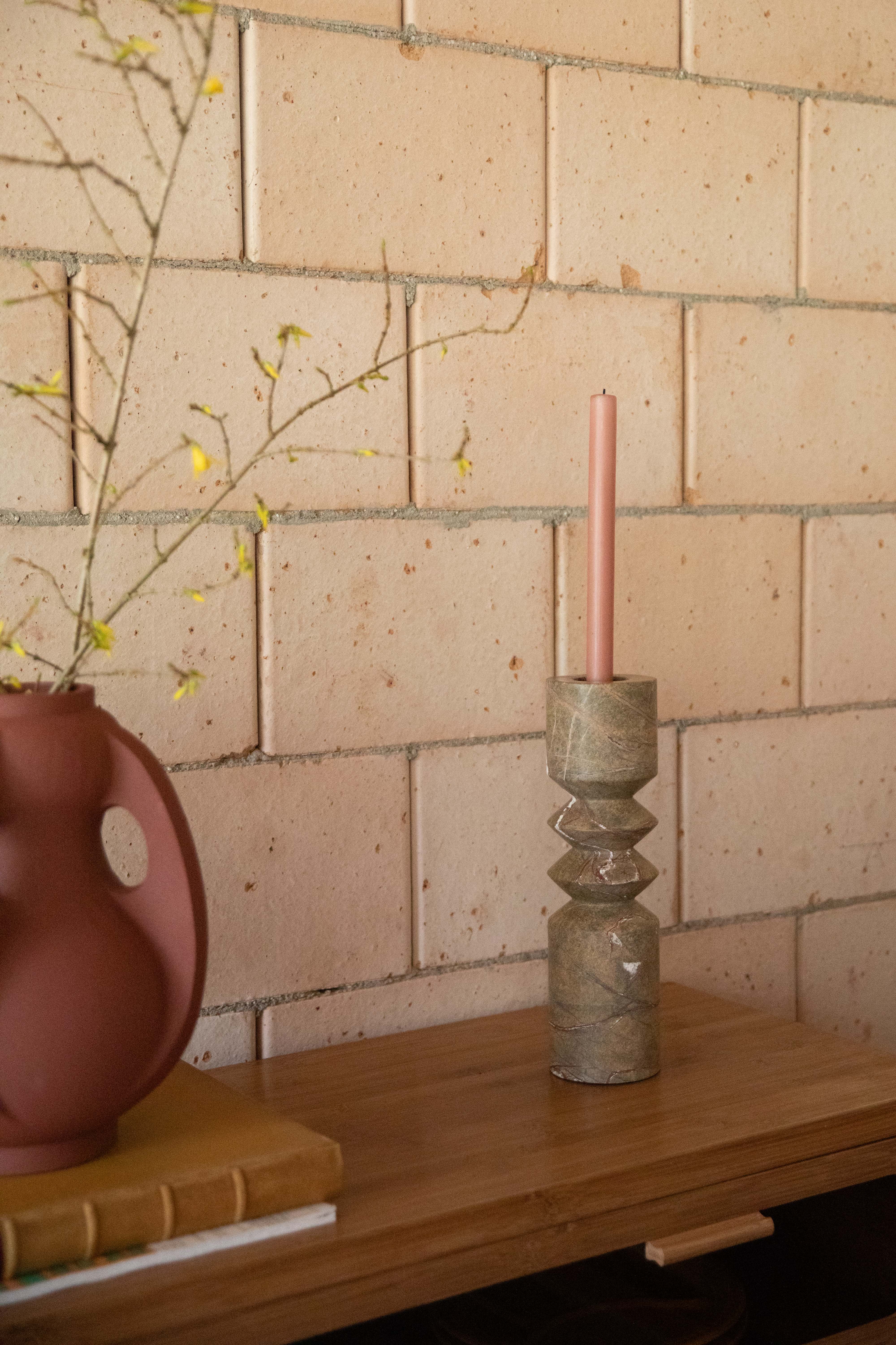 SATPURA Candle Holder Brown Marble
