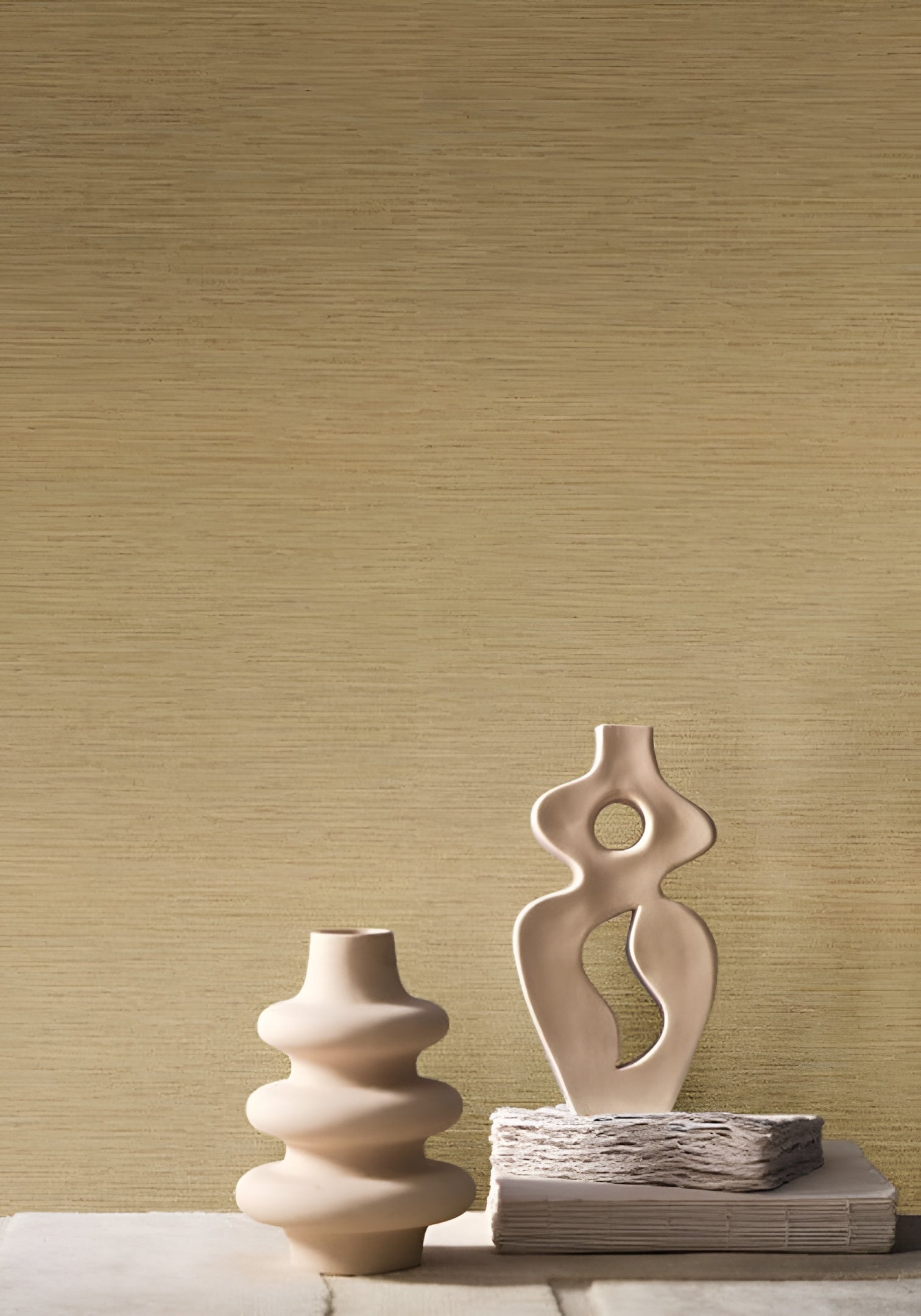 Structural wallpaper imitating canvas OCCITAN - MORDORE golden brown