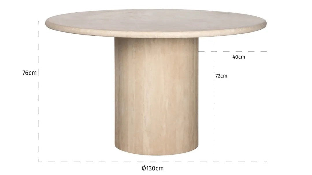 Runder Tisch RENAISSANCE beige Travertin