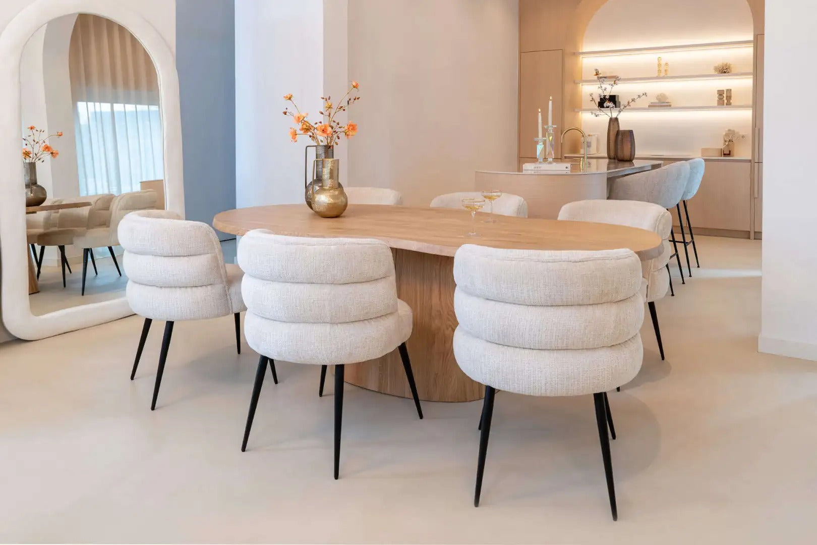 Ovaler Tisch FICTUS beige