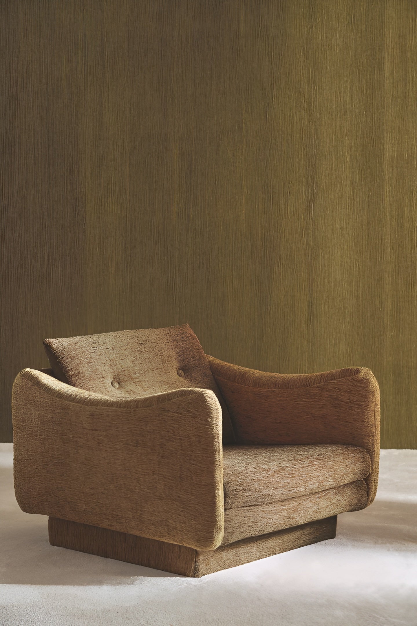 Non-woven textile structural wallpaper LINON - OLIVE olive