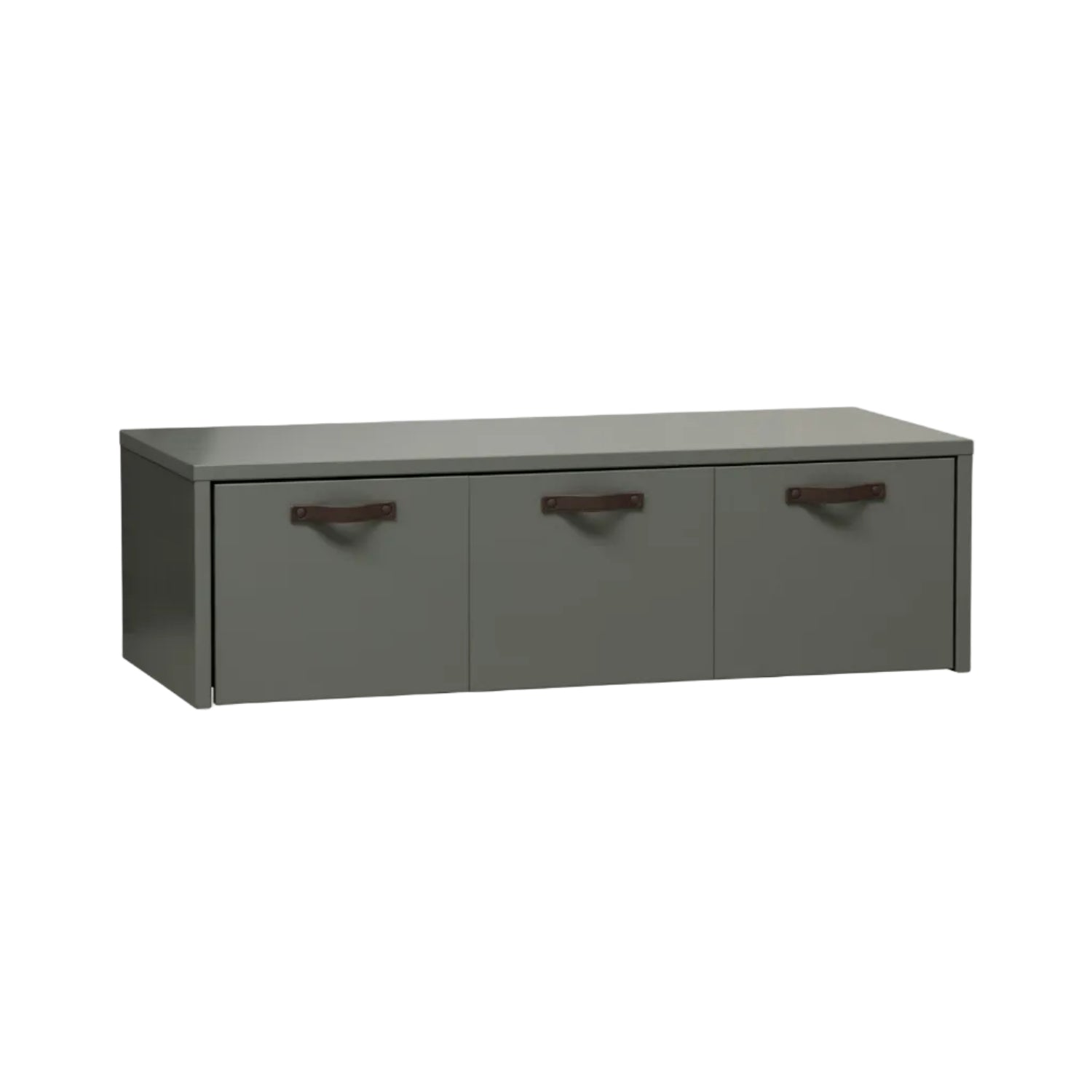 STAGE Bench with Drawers in Gray-Green
