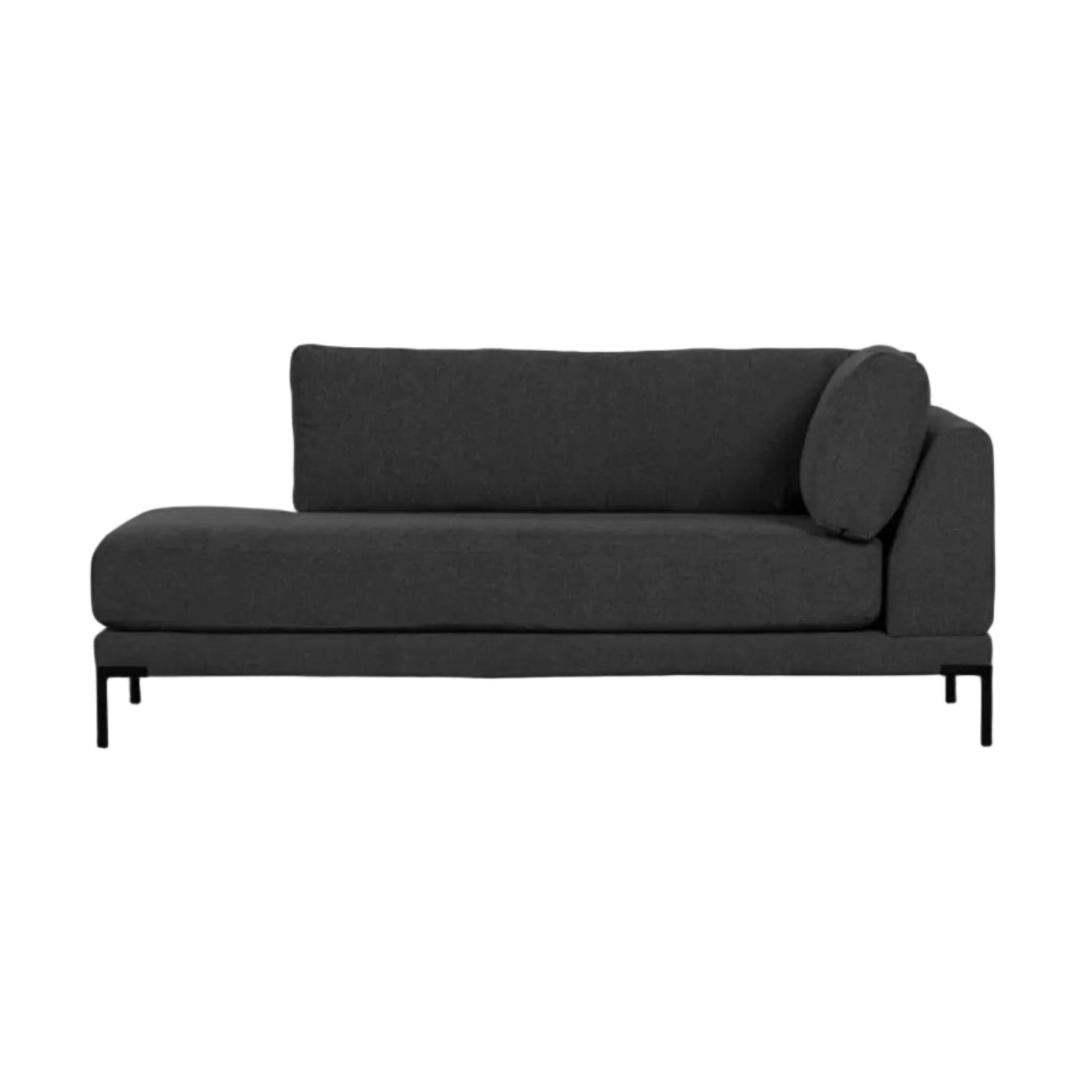 Right-facing chaise longue COUPLE in anthracite