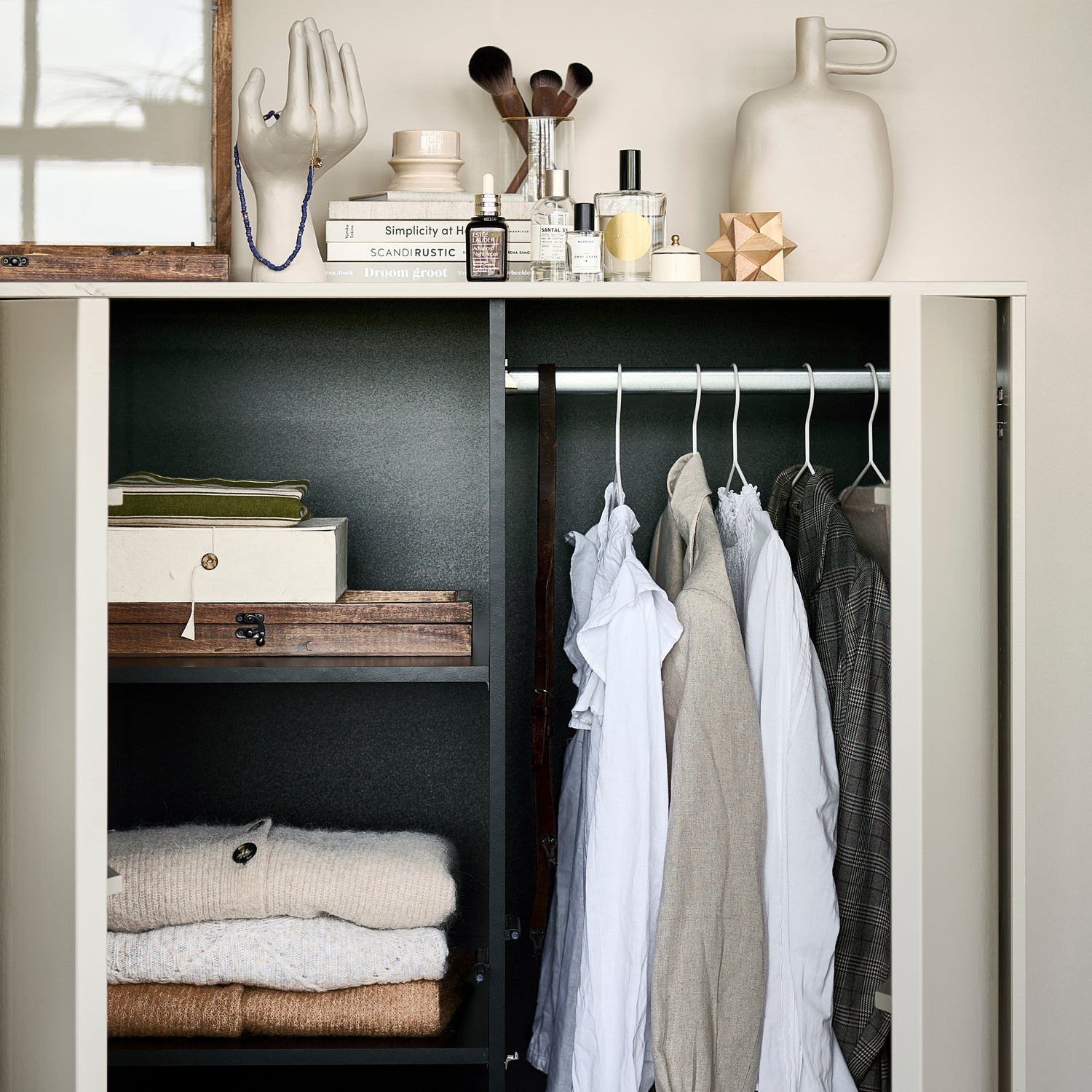 2-Door Wardrobe DAILY Gray Beige [Amelia]