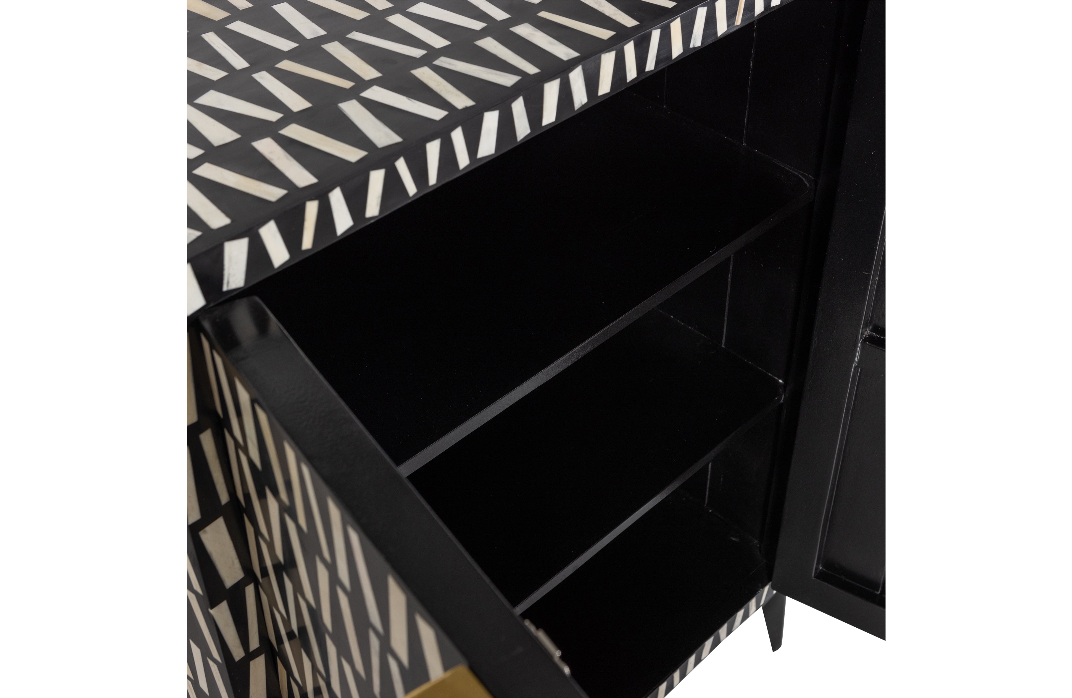 Menne Cabinet Wood Black/White