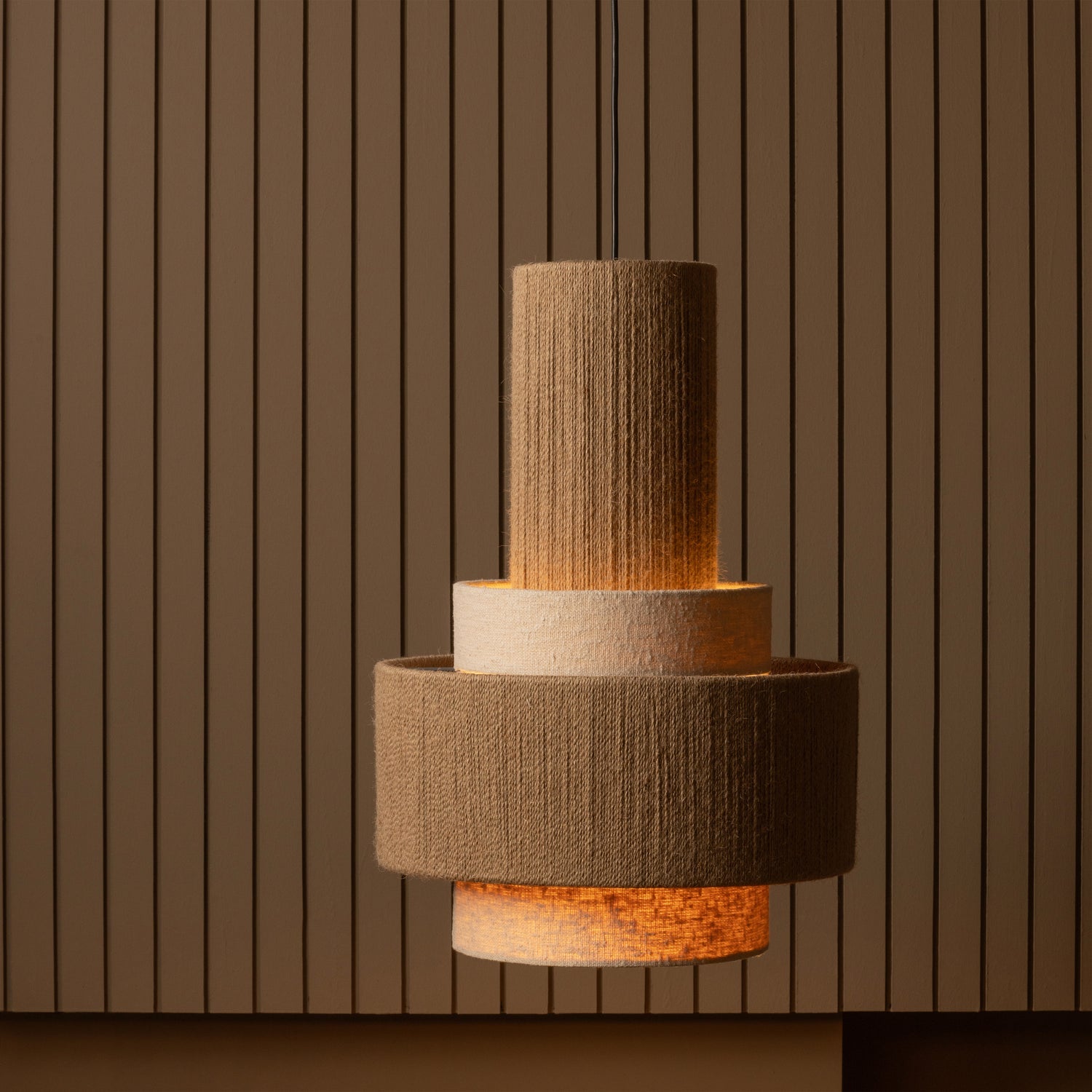 Peeling lamp pelle beige rope