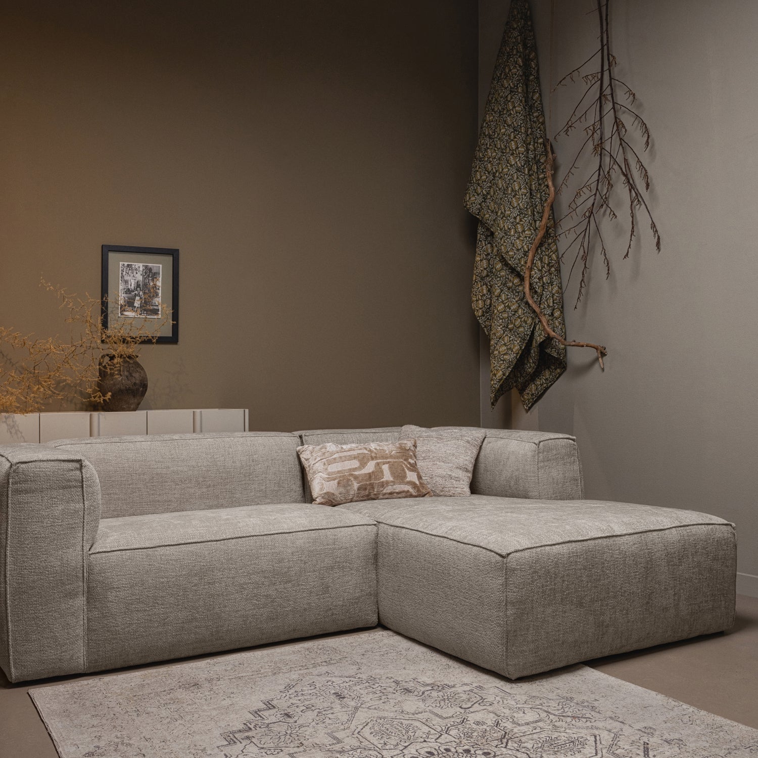 Right -sided corner Bean Beige Melange