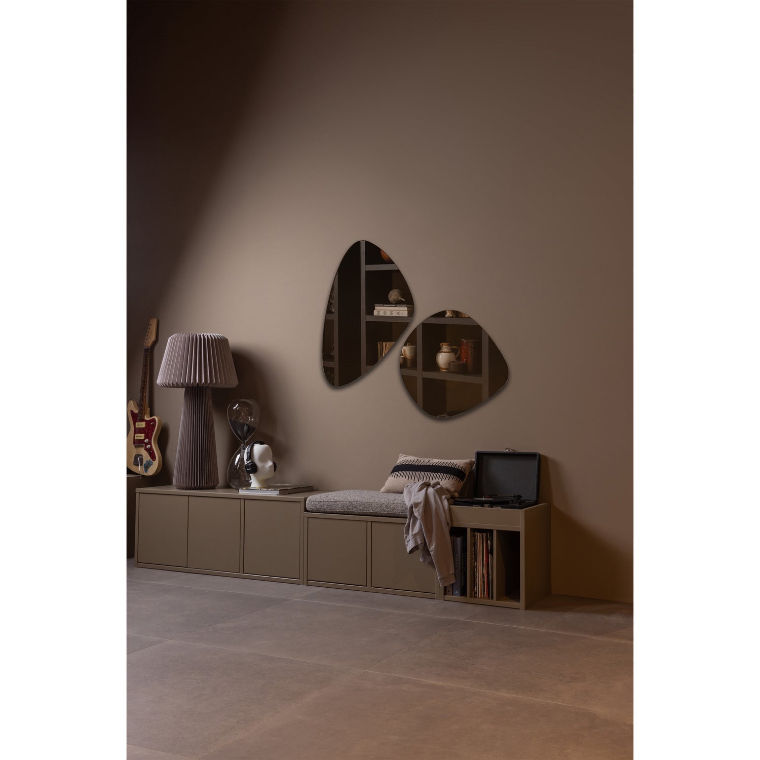 Turner Record Cabinet Pine Mud [FSC]