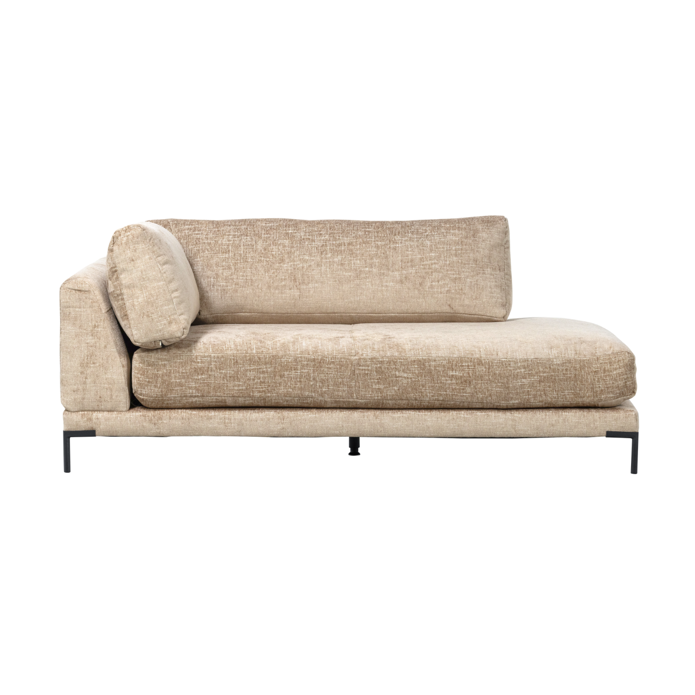 Left-facing chaise longue COUPLE beige mélange