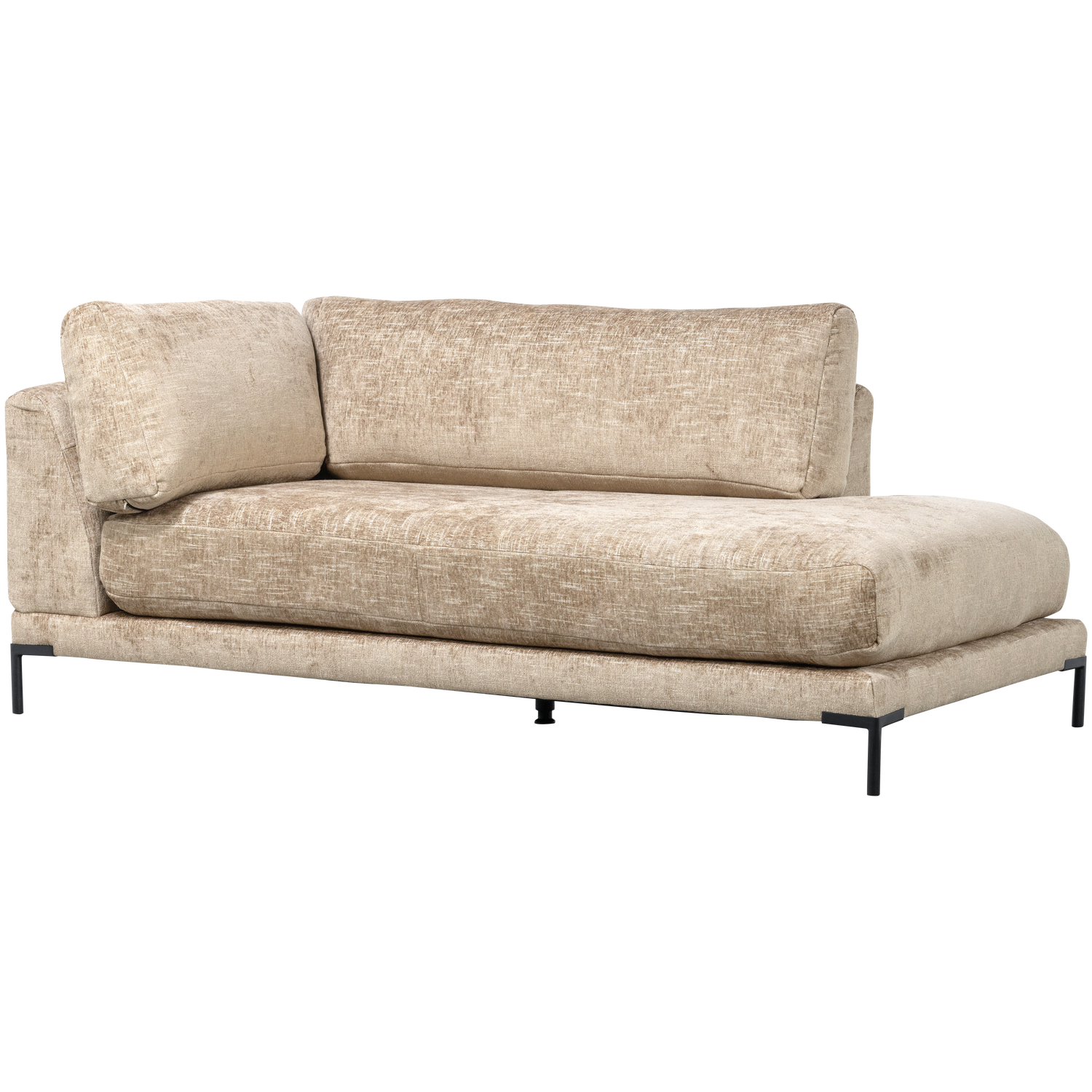 Left-facing chaise longue COUPLE beige mélange