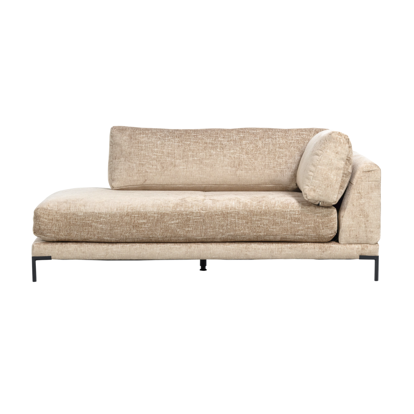 Right-facing chaise longue COUPLE beige mélange