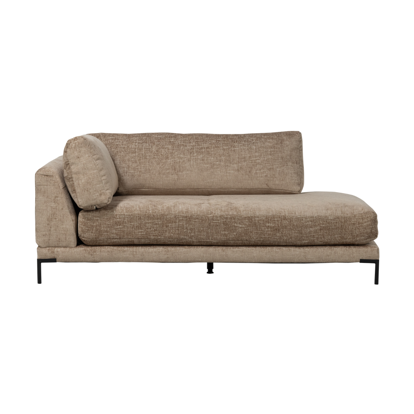 Left-facing chaise longue COUPLE brown mélange