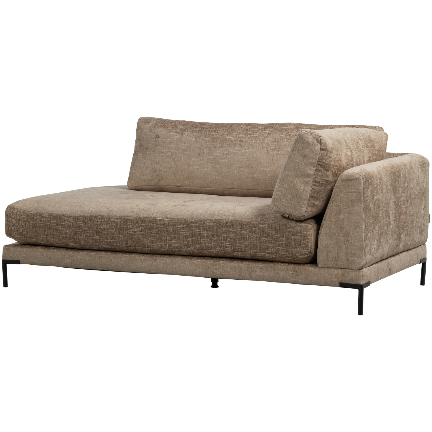 Right-facing chaise longue COUPLE brown mélange