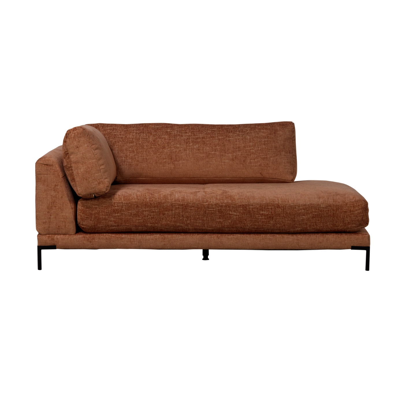 Left-facing chaise longue COUPLE rust mélange