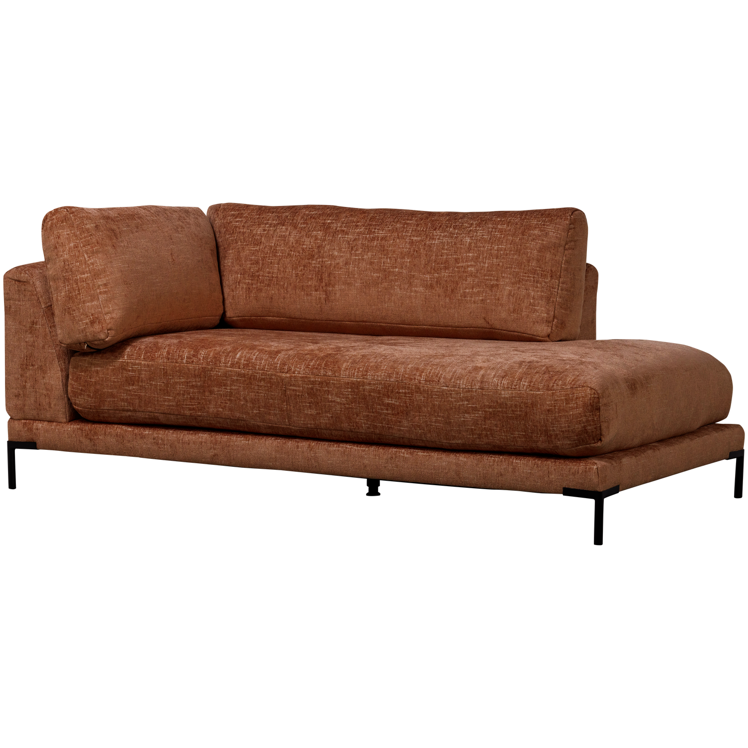 Left-facing chaise longue COUPLE rust mélange