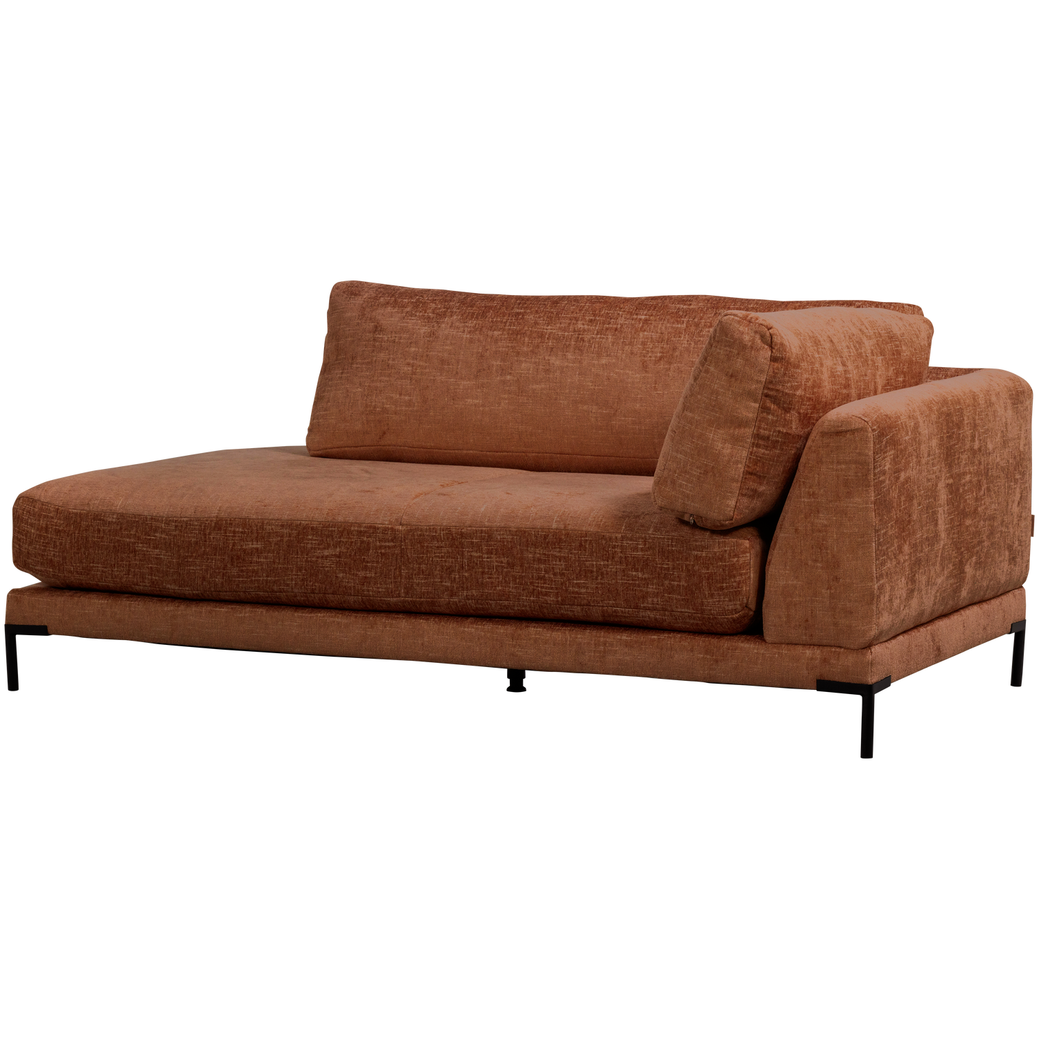 Right-facing chaise longue COUPLE rust mélange