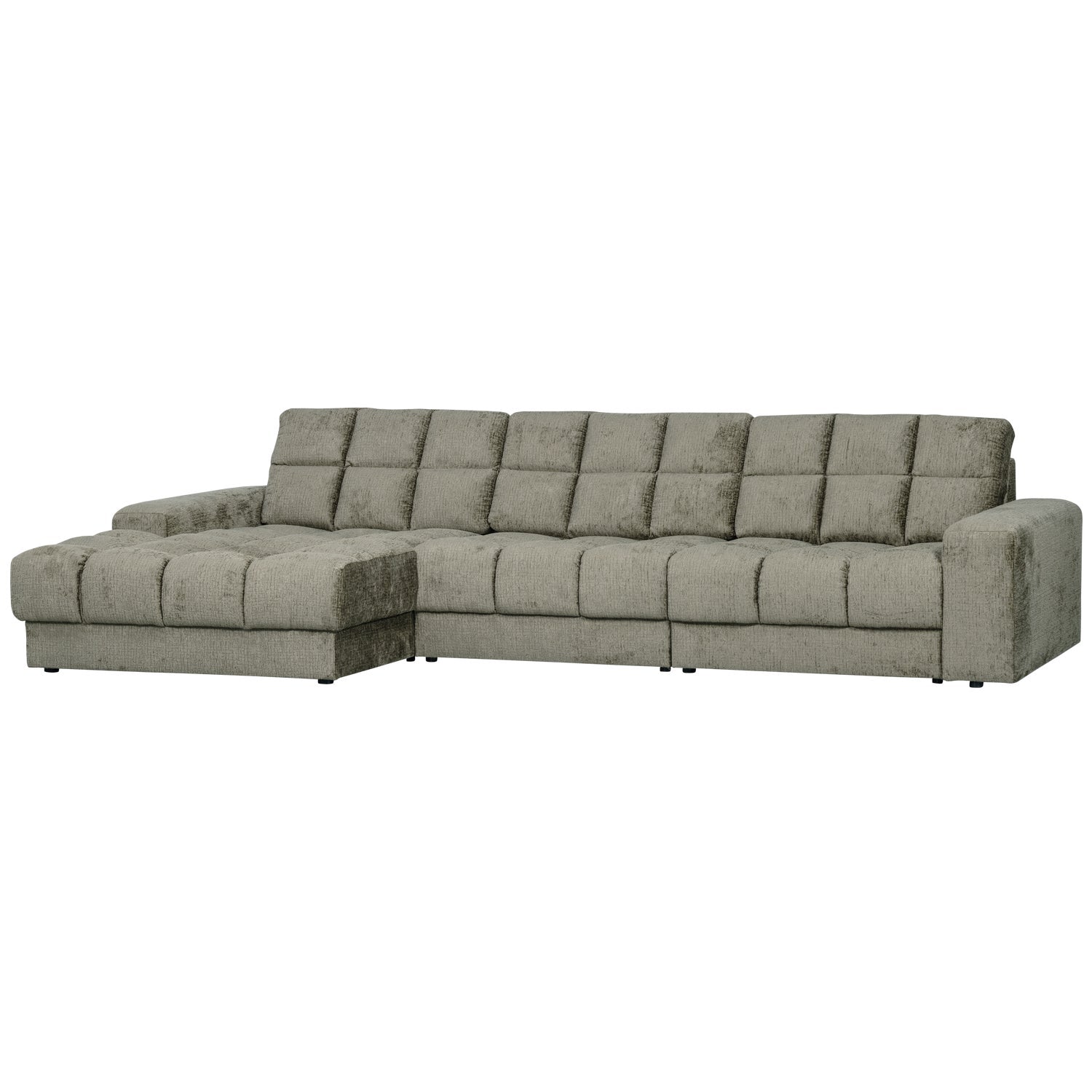 Left-sided corner sofa SECOND DATE - FROST velvet