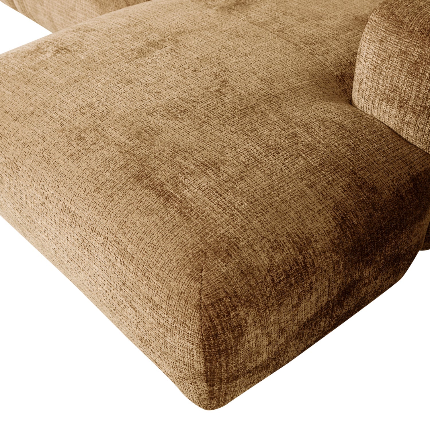 Modularer rechtsseitiger Ecksofa CLOUD in Honigfarbe
