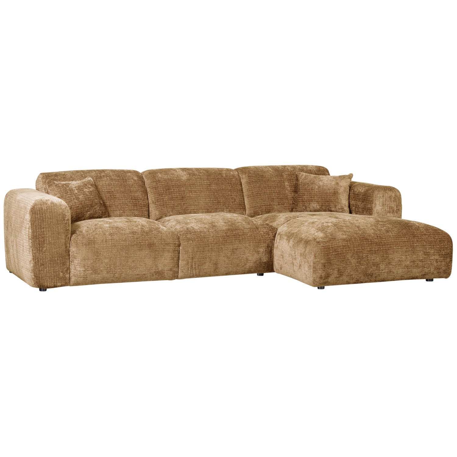 Modularer rechtsseitiger Ecksofa CLOUD in Honigfarbe