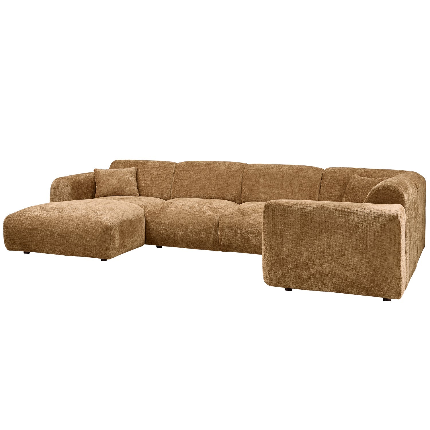 Panorama-Ecksofa rechts CLOUD honigfarben