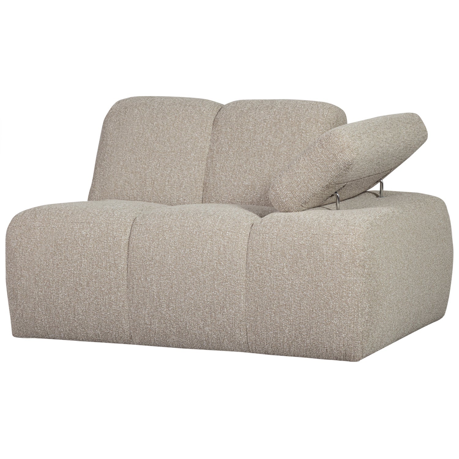 Modulares Sofa MOJO - rechte Element in beigem Melange Bouclé