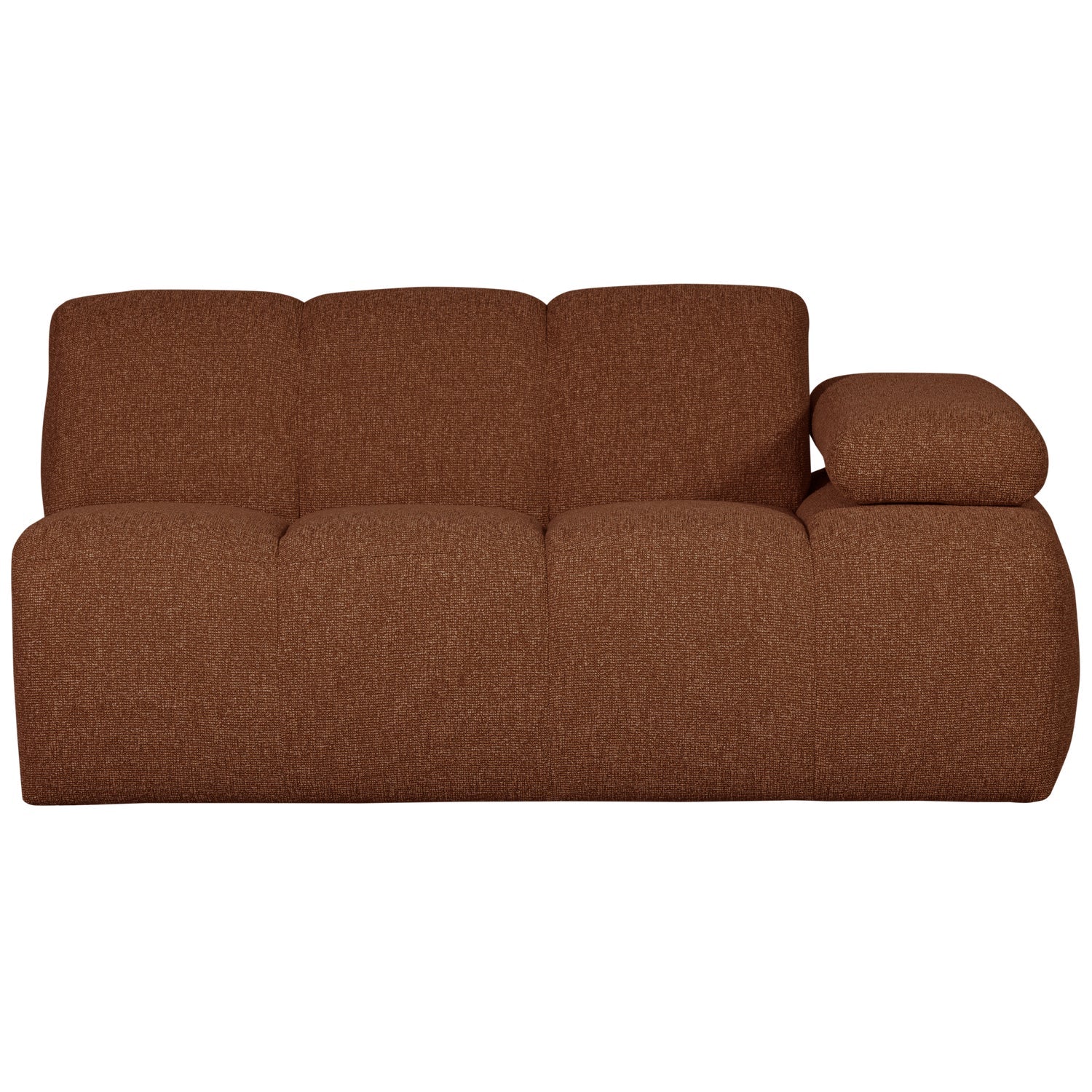 Modulares Sofa MOJO - 1,5-sitziges Element rechtsseitig in braunem Bouclé [Klaudia]