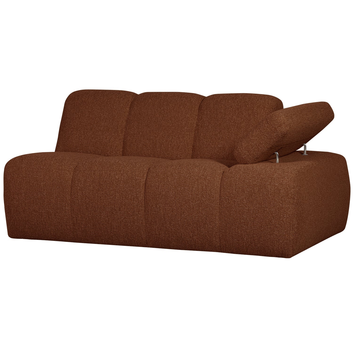 Modulares Sofa MOJO - 1,5-sitziges Element rechtsseitig in braunem Bouclé [Klaudia]
