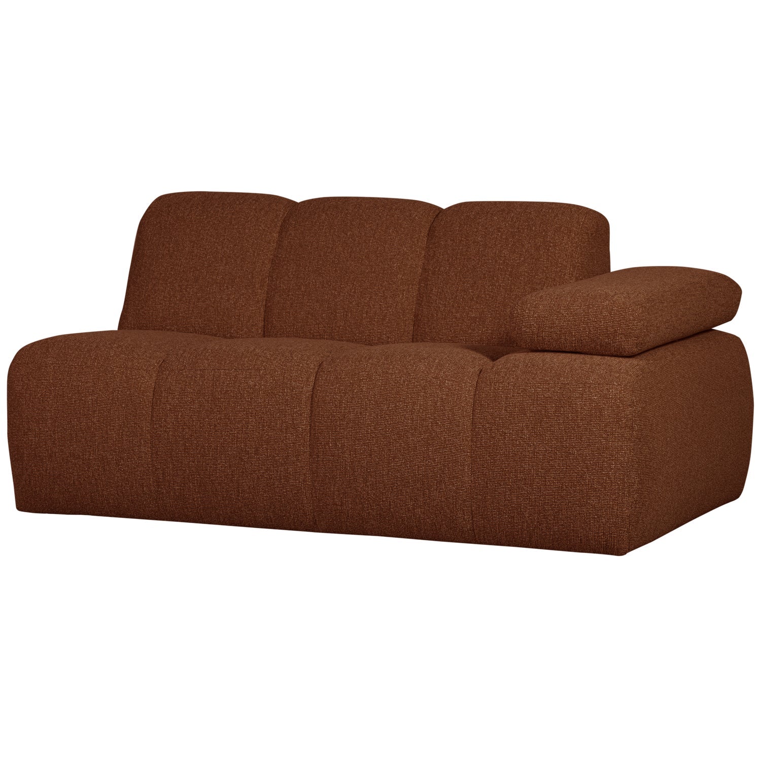 Modulares Sofa MOJO - 1,5-sitziges Element rechtsseitig in braunem Bouclé [Klaudia]