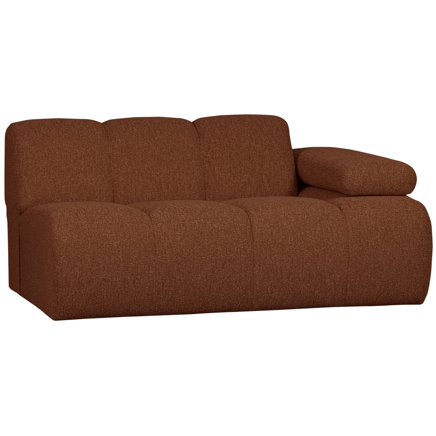 Modulares Sofa MOJO - 1,5-sitziges Element rechtsseitig in braunem Bouclé [Klaudia]