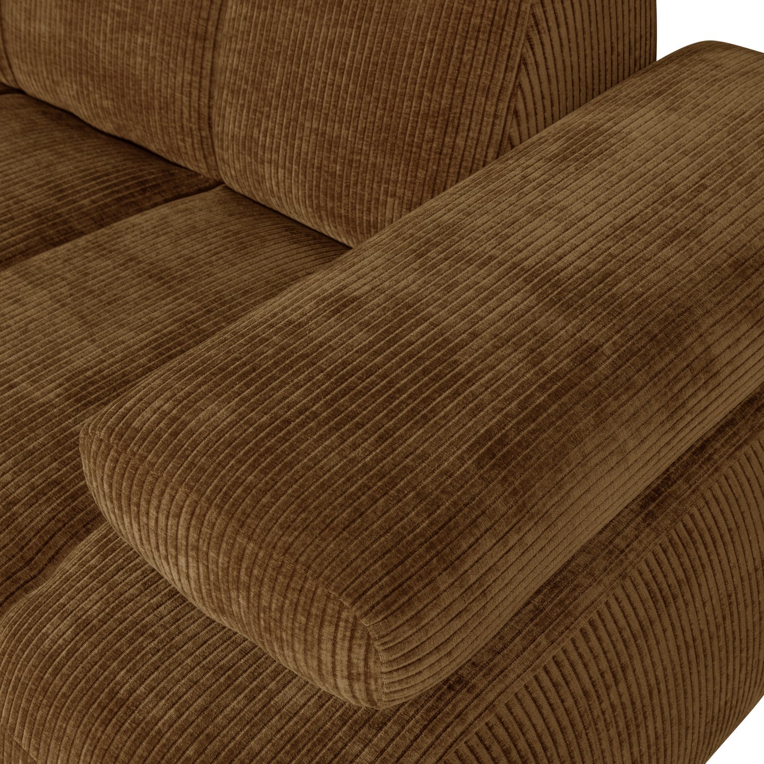 Modulares Sofa MOJO - 1,5-sitziges Element rechtsseitig in dunklem Honigcord