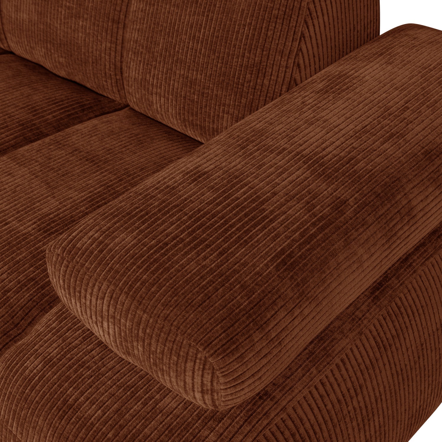 Modulares Sofa MOJO - 1,5-sitziges Element rechtsseitig braunes Cord