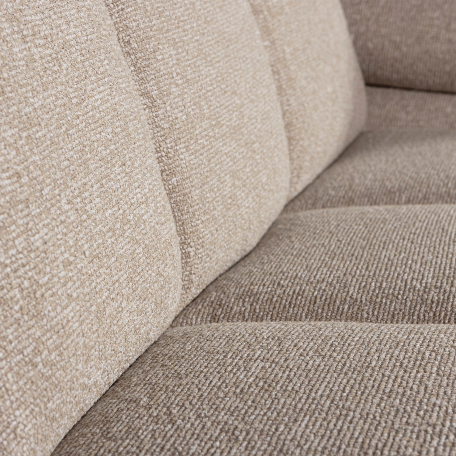 Modulares Sofa MOJO - 2-sitziges Element rechtsseitig in beigem Melange Bouclé