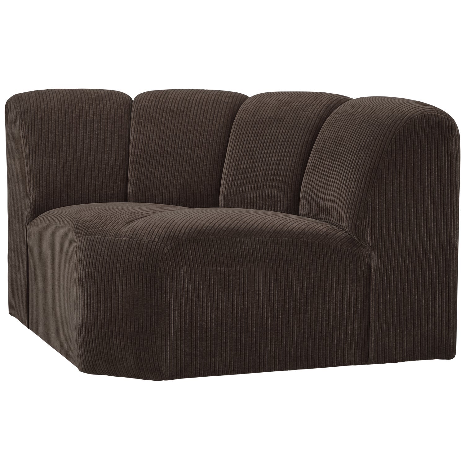 Modulares Sofa MOJO - Eckelement in dunkelbraunem Cord