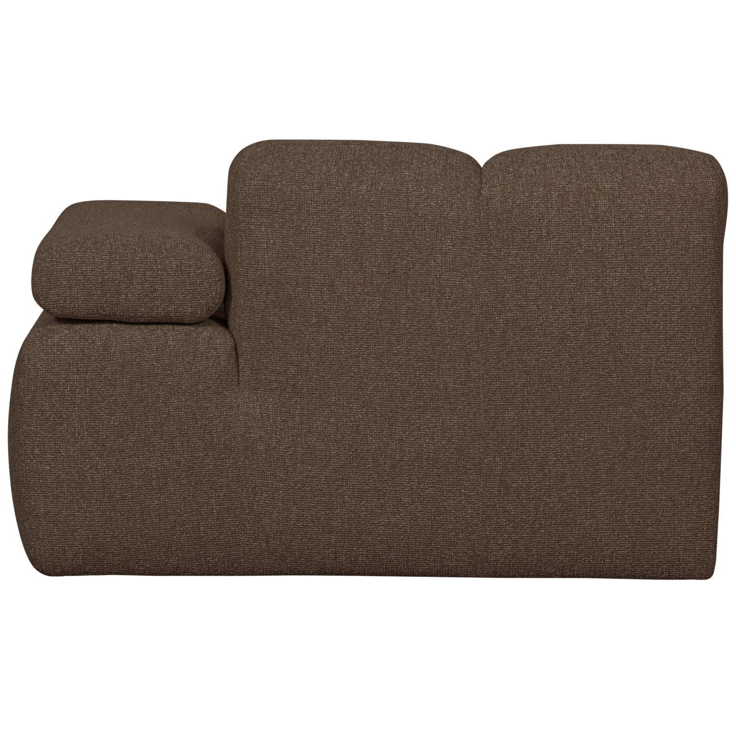 MOJO modular sofa - right-facing chaise longue in dark brown bouclé