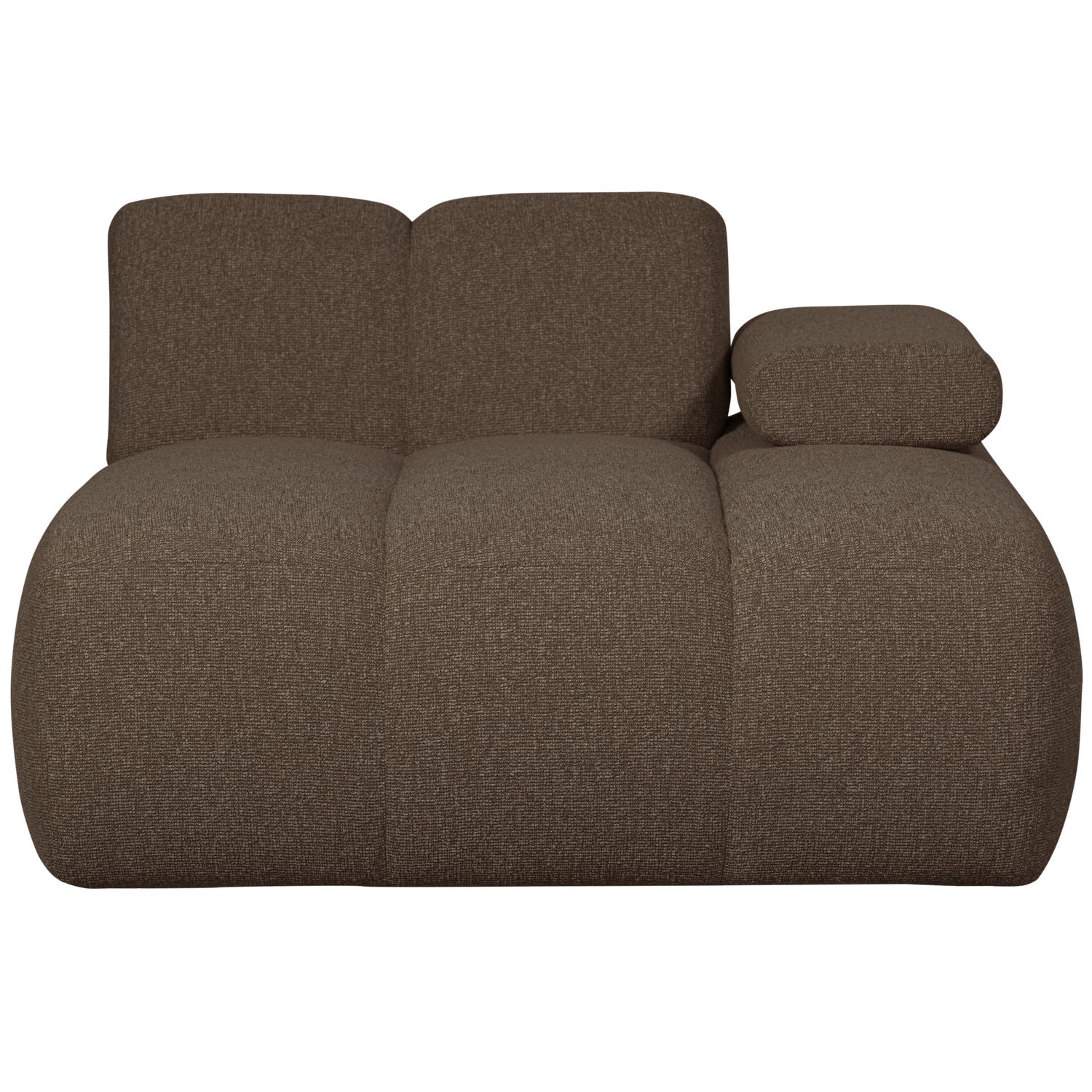 MOJO modular sofa - right-facing chaise longue in dark brown bouclé