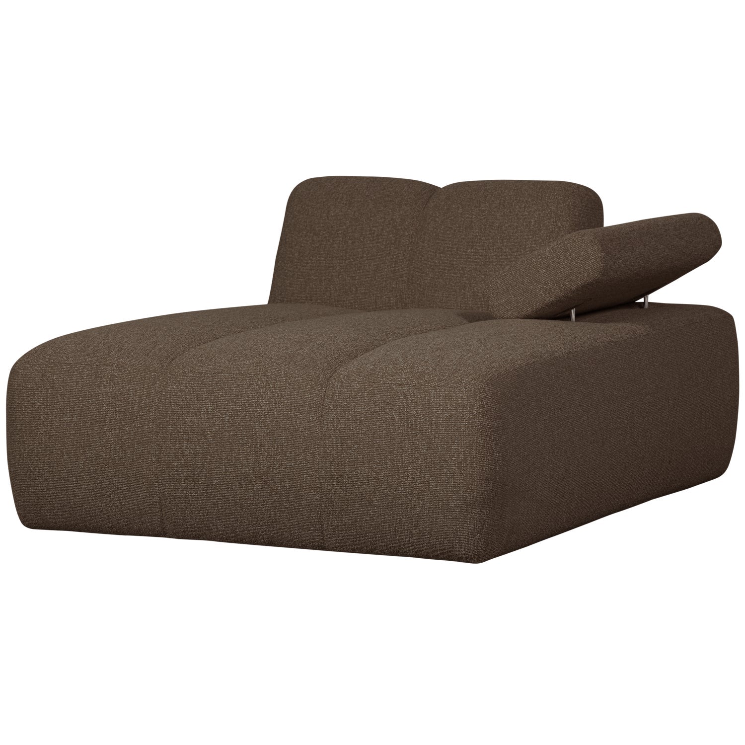 MOJO modular sofa - right-facing chaise longue in dark brown bouclé
