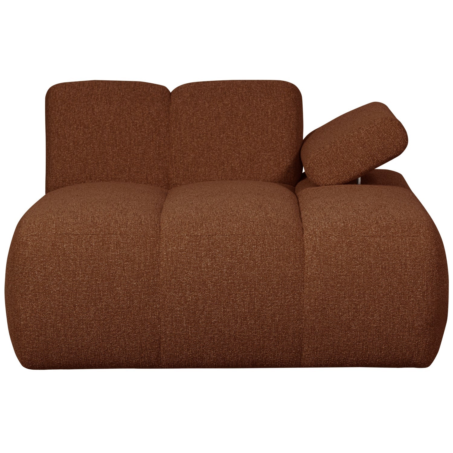 MOJO modular sofa - right-facing brown bouclé chaise longue
