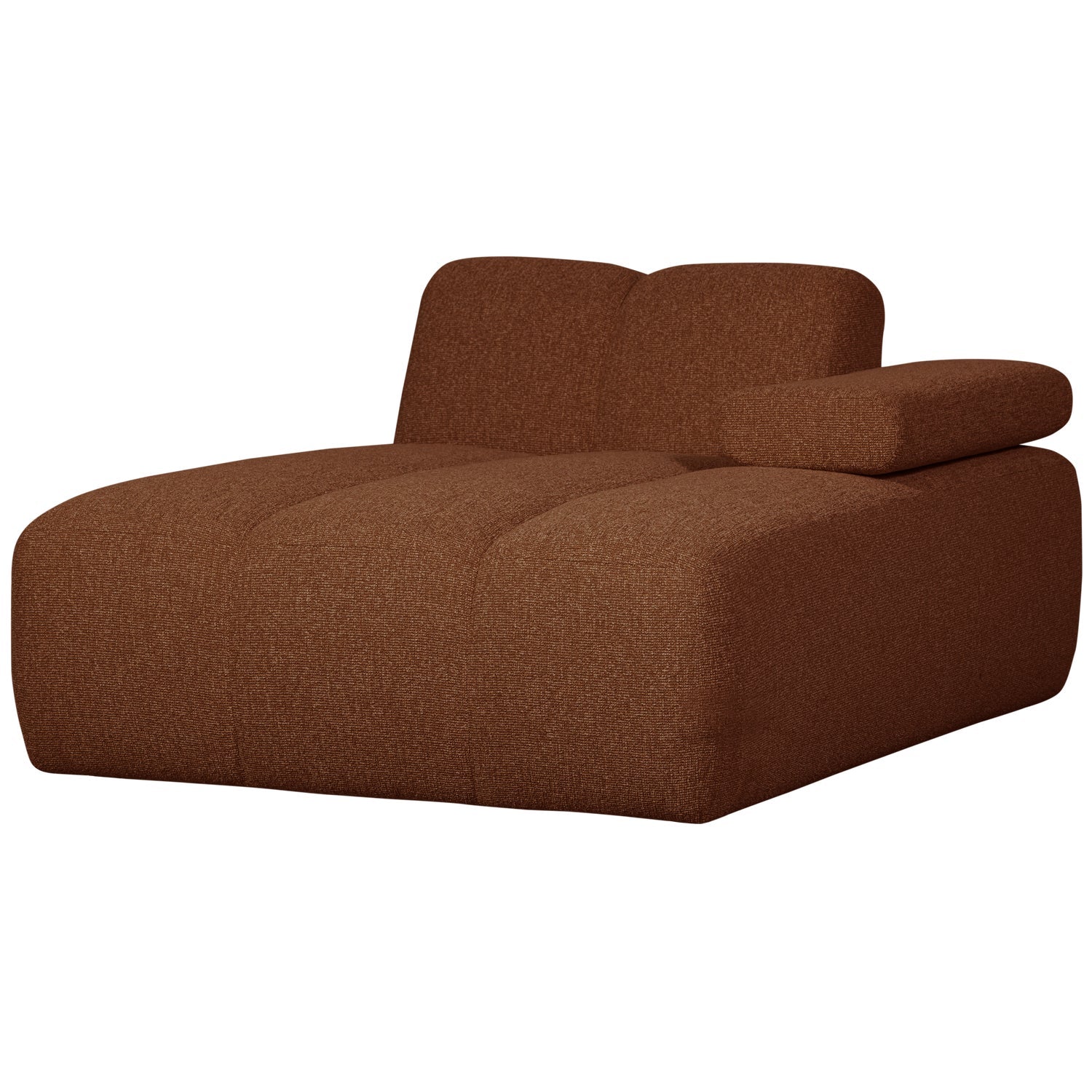 MOJO modular sofa - right-facing brown bouclé chaise longue