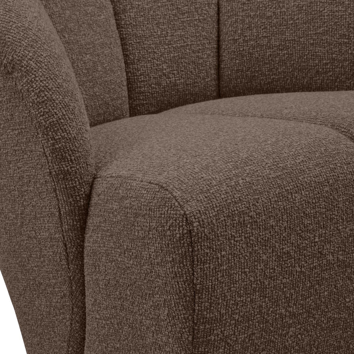 Drehstuhl MOJO dunkelbraunes Bouclé