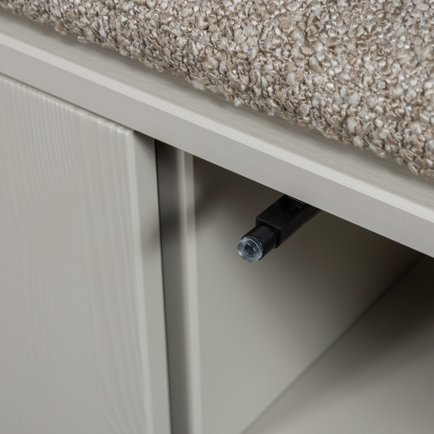 SETTLE Upholstered Bench in Grey Beige