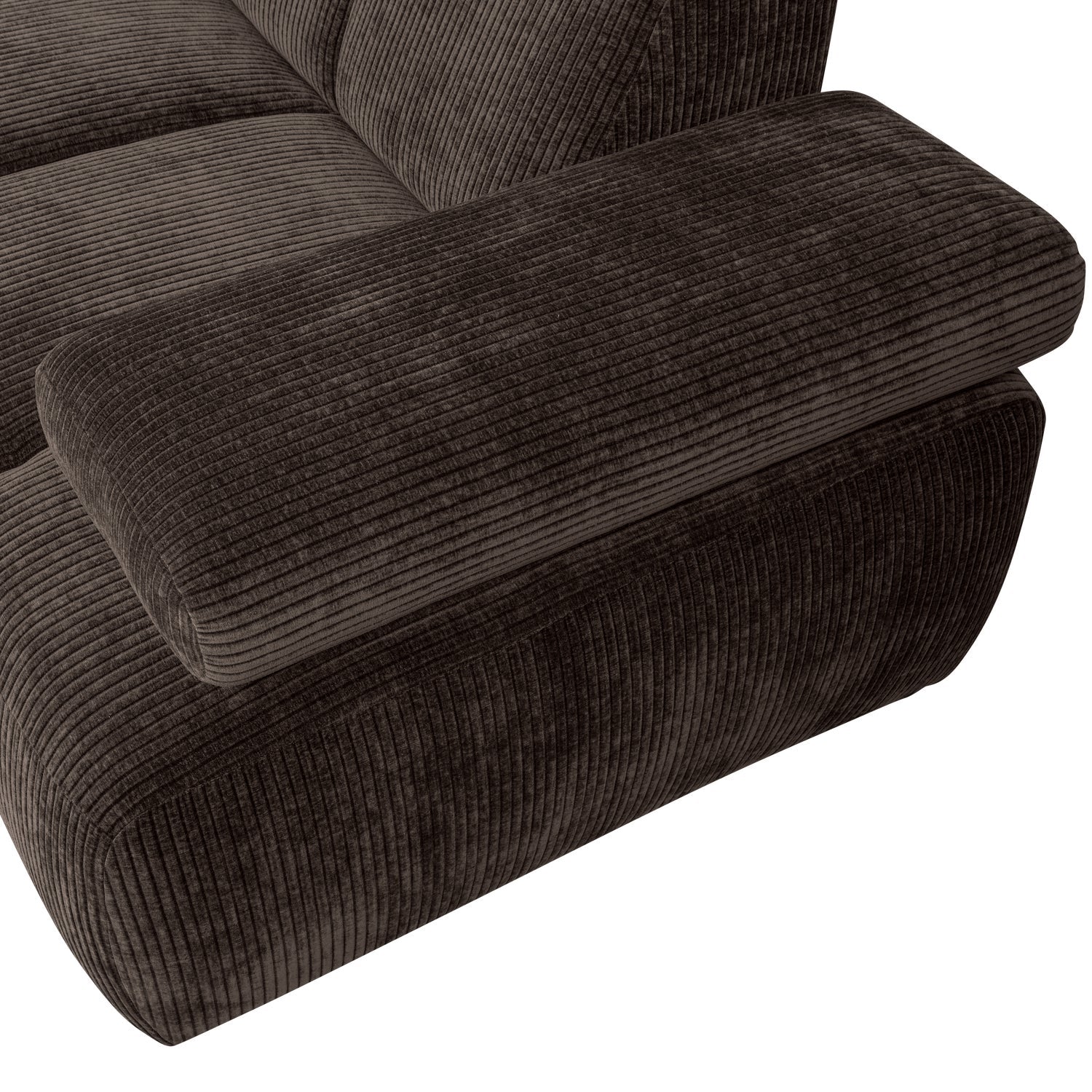 Mojo Ecksofa links gewebter Rippenstoff braun