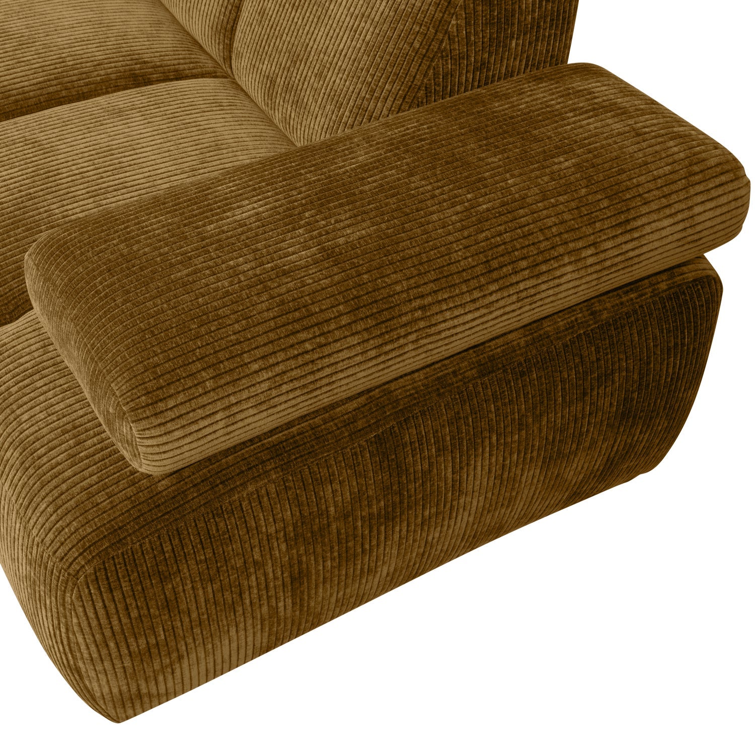 Mojo Ecksofa links gewebter Rippenstoff Honiggelb gelb