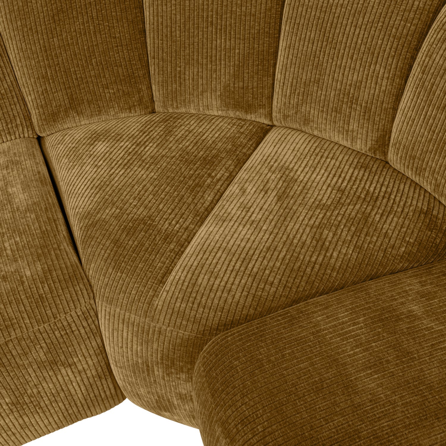 Mojo Ecksofa rechts gewebtes Rippenstoff Honig gelb