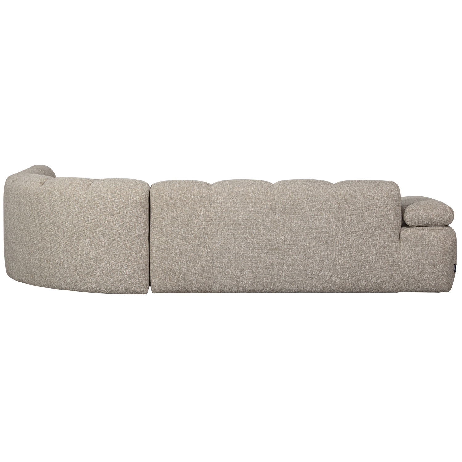 Right-facing modular corner sofa for 6 people MOJO sand mélange boucle