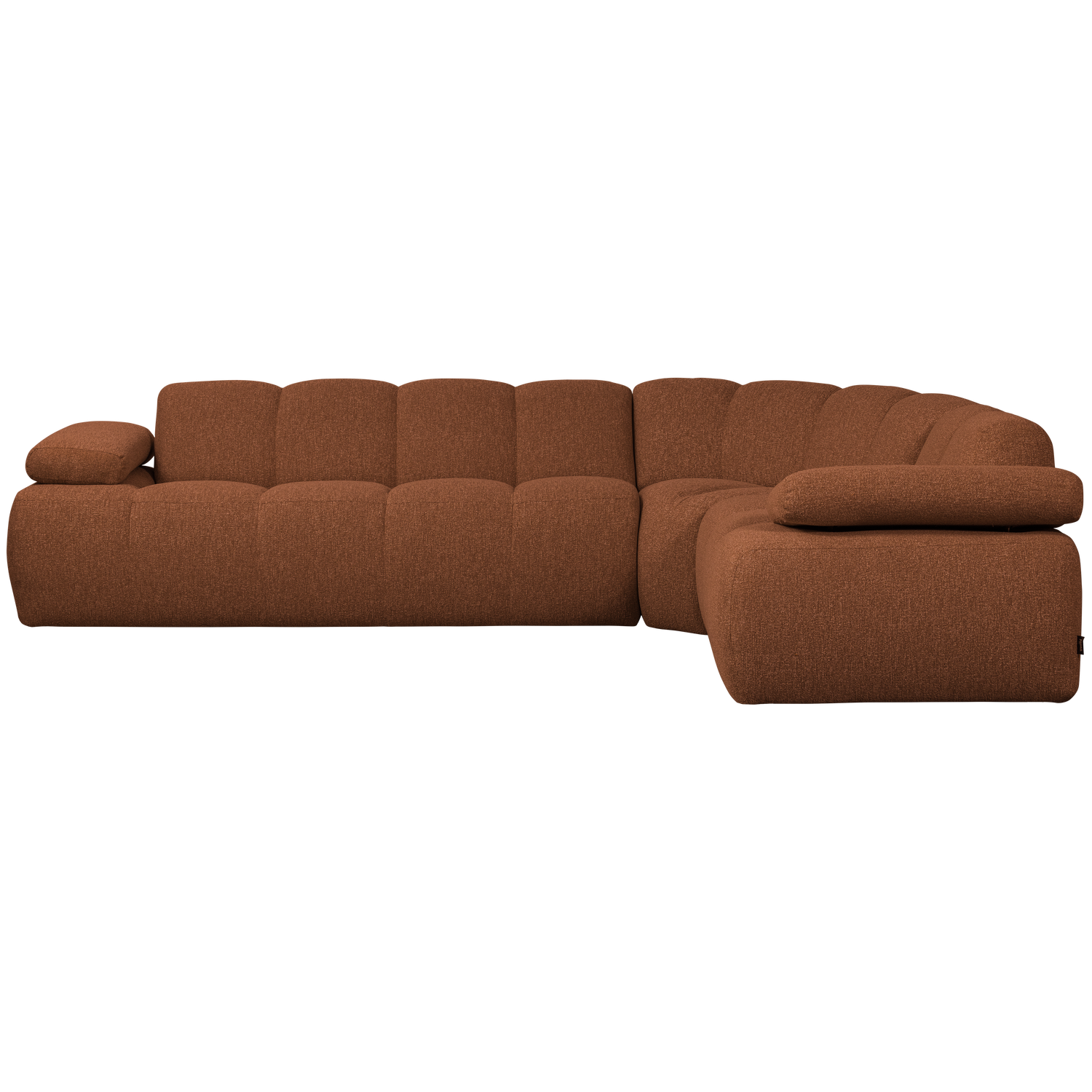 Modularer Ecksofa rechtsseitig für 6 Personen MOJO rostbraun meliert Boucle