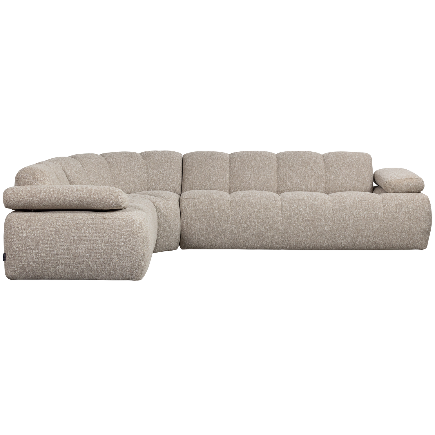 Modularer linksseitiger Ecksofa für 6 Personen MOJO sandfarbener Melange Boucle