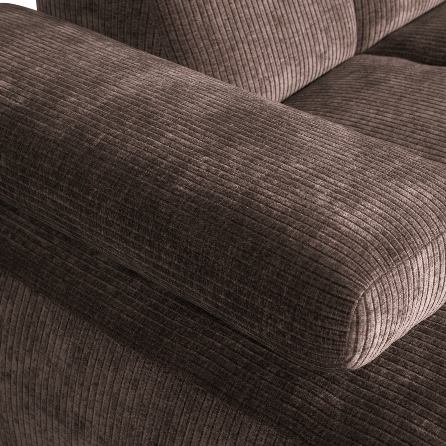 Mojo Chaise Longue links gewebtes Rippenstoff braun
