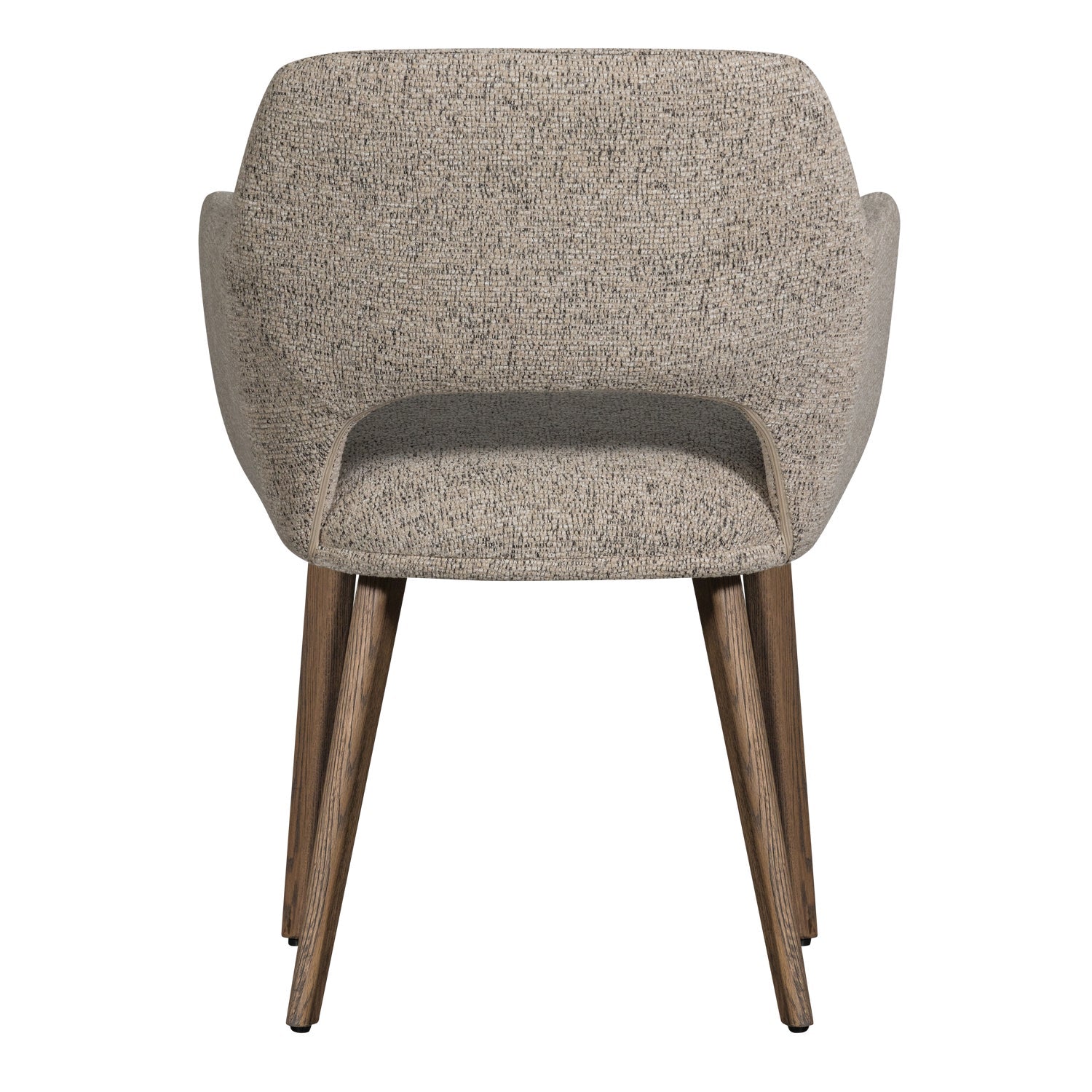 Stuhl MURAT in grau-beige mit dunkelbraunem Eichenfuß