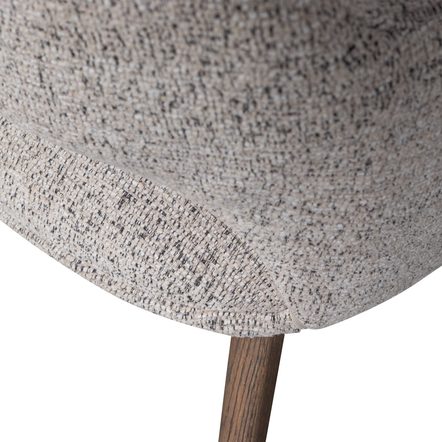 Stuhl MURAT in grau-beige mit dunkelbraunem Eichenfuß